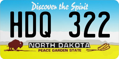 ND license plate HDQ322