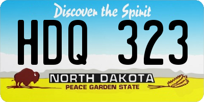 ND license plate HDQ323