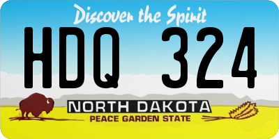 ND license plate HDQ324