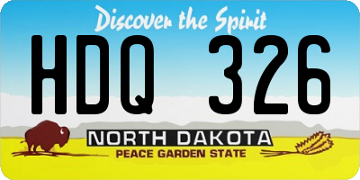 ND license plate HDQ326