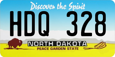 ND license plate HDQ328