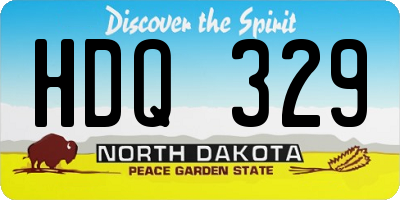 ND license plate HDQ329