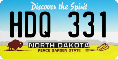 ND license plate HDQ331