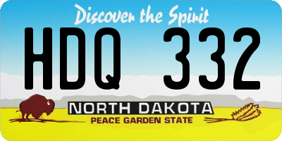 ND license plate HDQ332