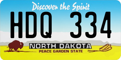 ND license plate HDQ334