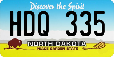 ND license plate HDQ335