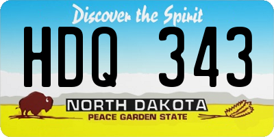 ND license plate HDQ343