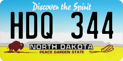 ND license plate HDQ344
