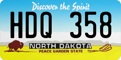 ND license plate HDQ358