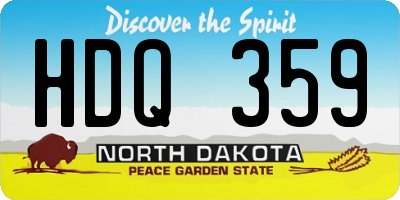 ND license plate HDQ359