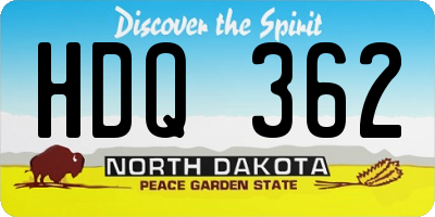 ND license plate HDQ362