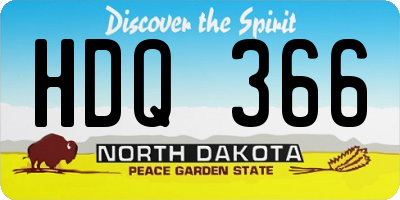 ND license plate HDQ366