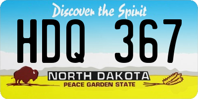 ND license plate HDQ367