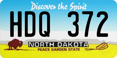 ND license plate HDQ372