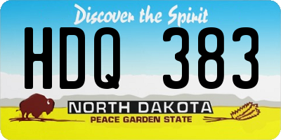 ND license plate HDQ383
