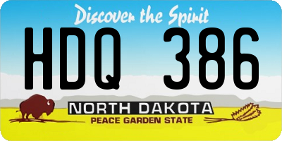 ND license plate HDQ386