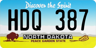 ND license plate HDQ387