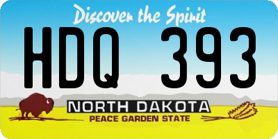 ND license plate HDQ393