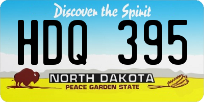 ND license plate HDQ395