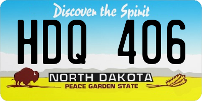 ND license plate HDQ406
