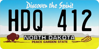 ND license plate HDQ412