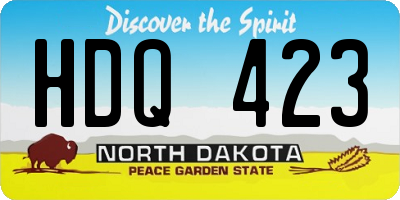 ND license plate HDQ423