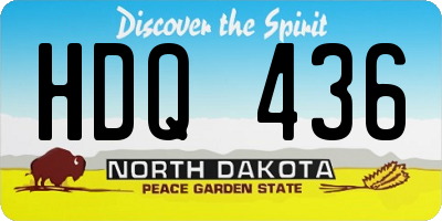 ND license plate HDQ436