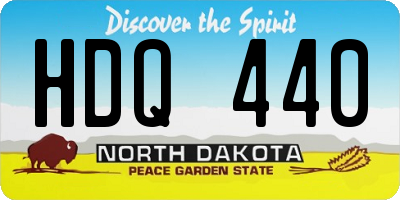 ND license plate HDQ440