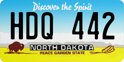 ND license plate HDQ442