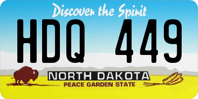 ND license plate HDQ449