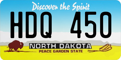 ND license plate HDQ450