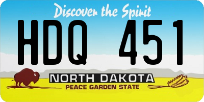 ND license plate HDQ451