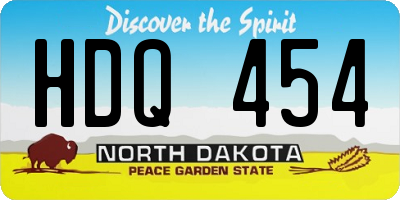 ND license plate HDQ454