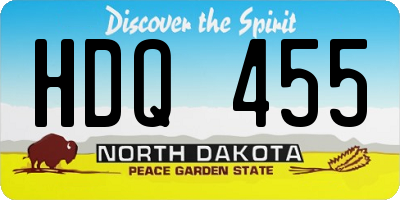 ND license plate HDQ455