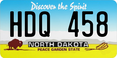 ND license plate HDQ458