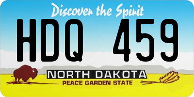 ND license plate HDQ459