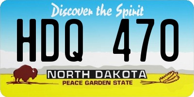 ND license plate HDQ470