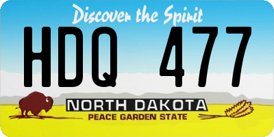 ND license plate HDQ477