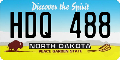 ND license plate HDQ488