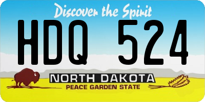 ND license plate HDQ524