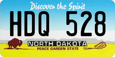 ND license plate HDQ528
