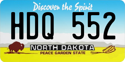 ND license plate HDQ552