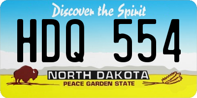 ND license plate HDQ554
