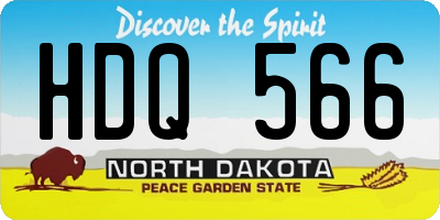 ND license plate HDQ566