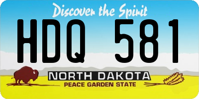 ND license plate HDQ581