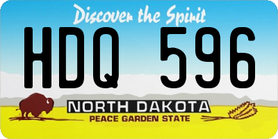 ND license plate HDQ596