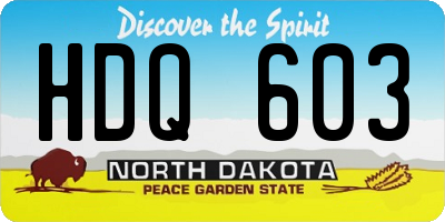 ND license plate HDQ603