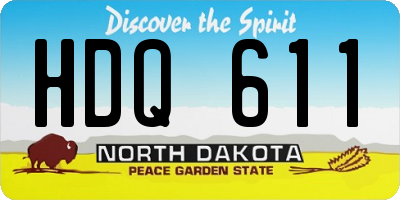 ND license plate HDQ611