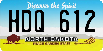 ND license plate HDQ612