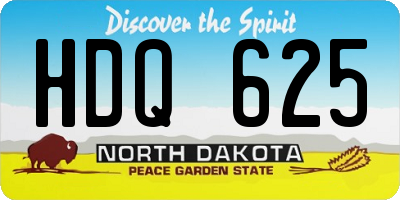 ND license plate HDQ625